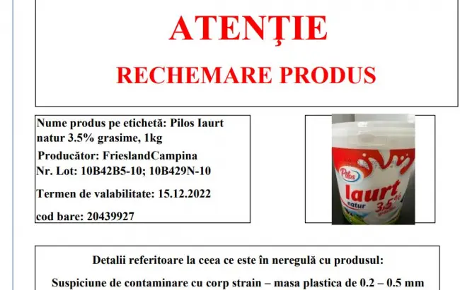 Foto Lidl retrage de la comercializare două sortimente de iaurt