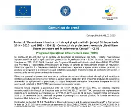 Foto Comunicat de presă - „Reabilitare Sistem de tratare apă în aglomerarea Caracal” – CL 03