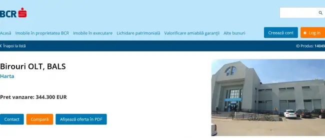 Foto BCR îşi vinde sediul din Balş. Care este preţul cerut