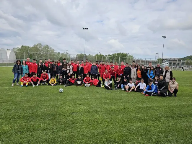 Foto FOTO. Elevi ai Liceului cu Program Sportiv, întâlnire cu jucătorii echipei CSM Slatina