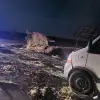 Foto FOTO. O autoutilitară a intrat într-o căruţă, pe DN 64, la Doba. Două persoane au ajuns la spital