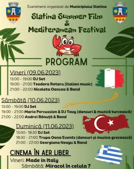 Foto Slatina Summer Film şi Festivalul Tradițiilor si Mâncării Mediteranene, în weekend