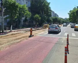 Foto Cum se circulă pe strada Ecaterina Teodoroiu din Slatina. CAO reabilitează reţeaua de distribuţie apă (FOTO)