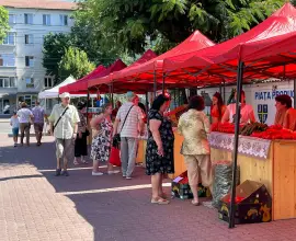 Foto Duminică în Piața Volantă de la CJ Olt: Fermierii olteni aduc produse autentice în centrul Slatinei