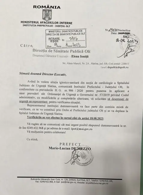 Foto Prefectul De Mezzo a făcut o adresă antedată cu trei săptămâni înainte să fie numit în funcţie. Cum a fost posibil? (DOCUMENT)