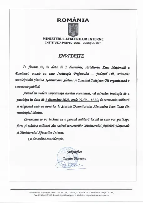 Foto DOCUMENT. Ceremonia de Ziua Naţională, organizată de subprefectul Floreanu, după fiasco-ul de Ziua Armatei generat de proasta organizare a prefectului De Mezzo