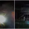 Imagine O casă din Coloneşti, distrusă de incendiu. Proprietarul, la spital cu arsuri