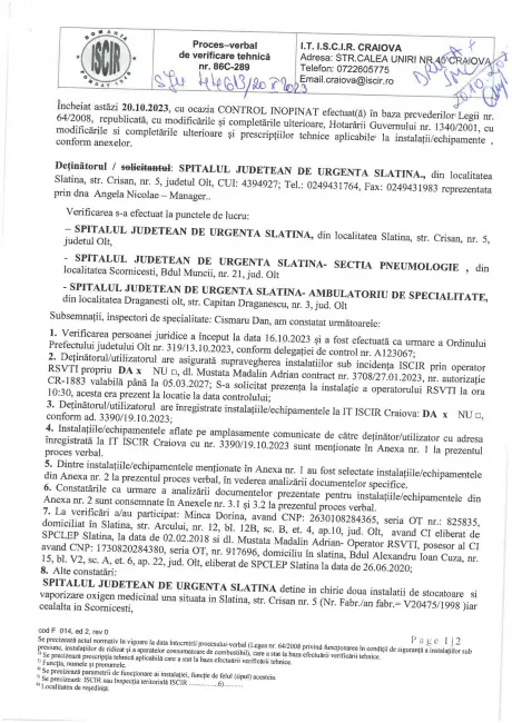 Foto Fiica femeii moarte la Spitalul Slatina, mesaj către prefectul De Mezzo: Să nu se folosească de mama mea cu politica lor