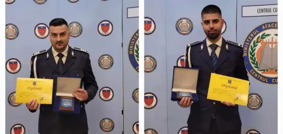 Foto Doi poliţişti ai IPJ Olt au fost premiaţi de către IGPR