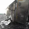 Imagine Un autocamion a luat foc pe Drumul Expres, în zona localităţii Coloneşti   