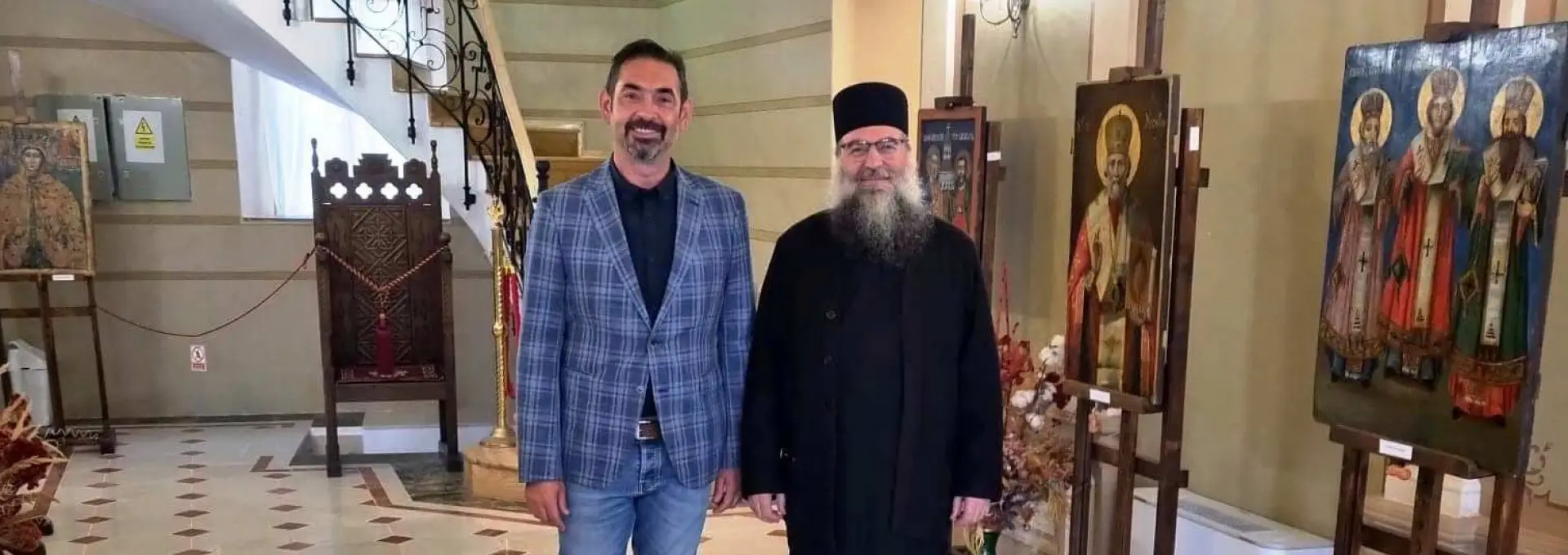 Foto Emil Moţ, întâlnire cu Preasfinţitul Sebastian, episcopul Slatinei