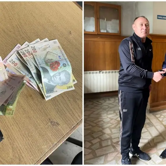 Foto Portofel cu bani găsit de un jandarm în Judecătoria Caracal, returnat proprietarului