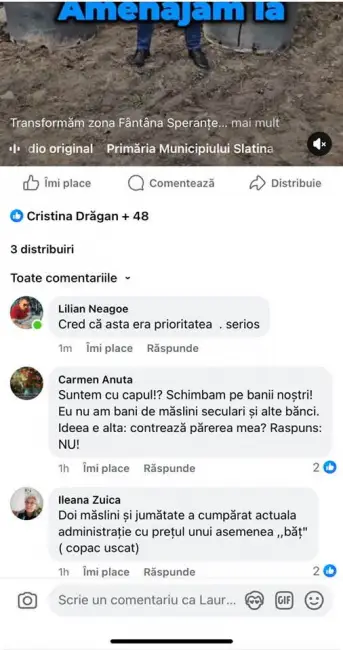 Foto Investiţie controversată, la Slatina: Primarul plantează măslini la Fântâna Speranţei şi vopseşte pavajul în albastru 