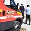 Imagine Explozie la un bloc, în Balş. A fost activat Planul Roşu de intervenţie şi a fost solicitat elicopterul SMURD