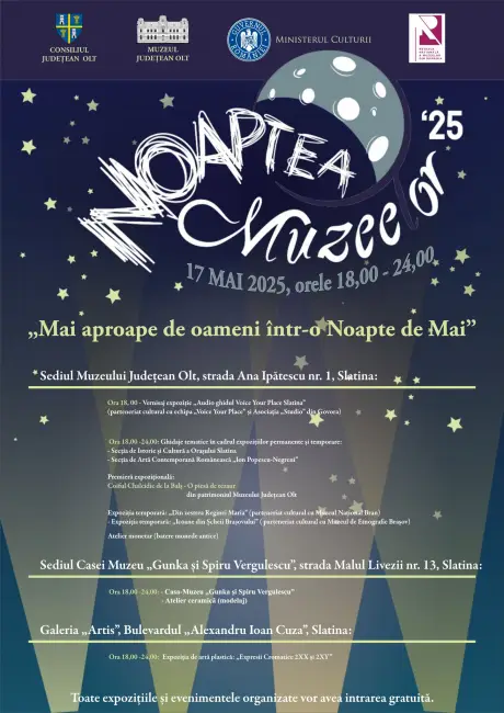 Foto Noaptea Muzeelor, la Slatina. Expoziţii şi ateliere de creaţie, organizate sâmbătă de Muzeul Judeţean Olt