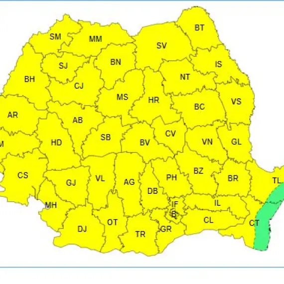Foto Cod Galben de ploi şi vijelii, în aproape toată ţara