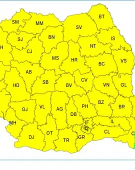 Foto Cod Galben de ploi şi vijelii, în aproape toată ţara