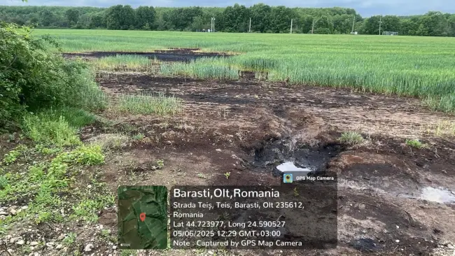 Foto Amendă de 60.000 de lei pentru poluarea solului în Bărăști. Garda de Mediu cere remedierea zonei afectate
