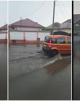 Foto Inundații pe strada Grădiște din Slatina: Locuitorii îl acuză pe primarul De Mezzo că își amintește de ei doar în campania electorală (VIDEO)