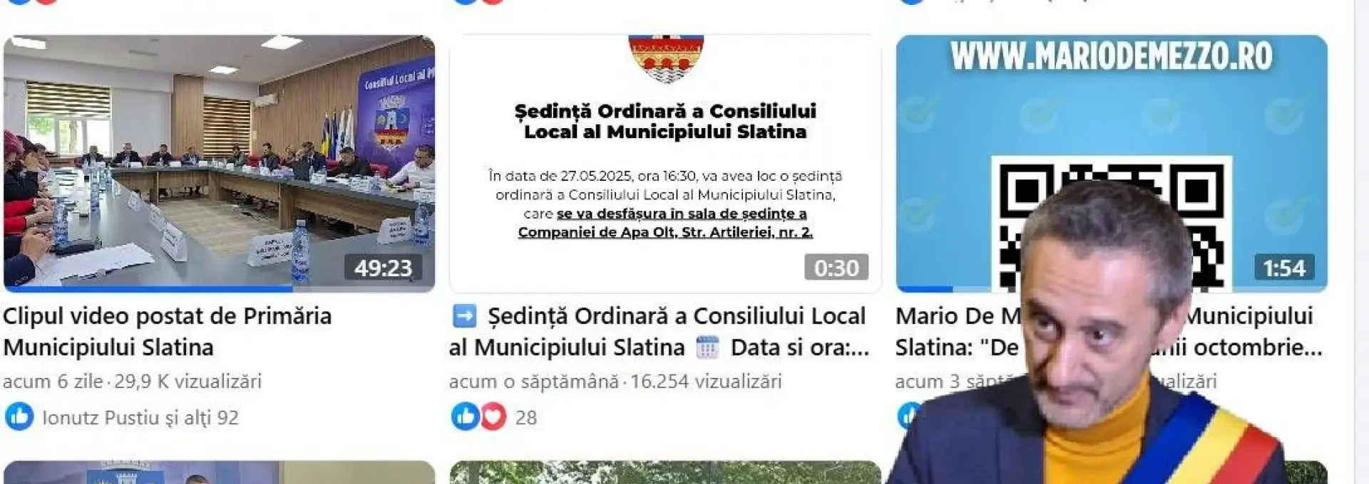 Foto Primarul Slatinei, acuzat că şterge înregistrăile de pe Facebook cu şedinţele consiliului local