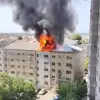 Foto VIDEO. Incendiu izbucnit într-un bloc din Slatina