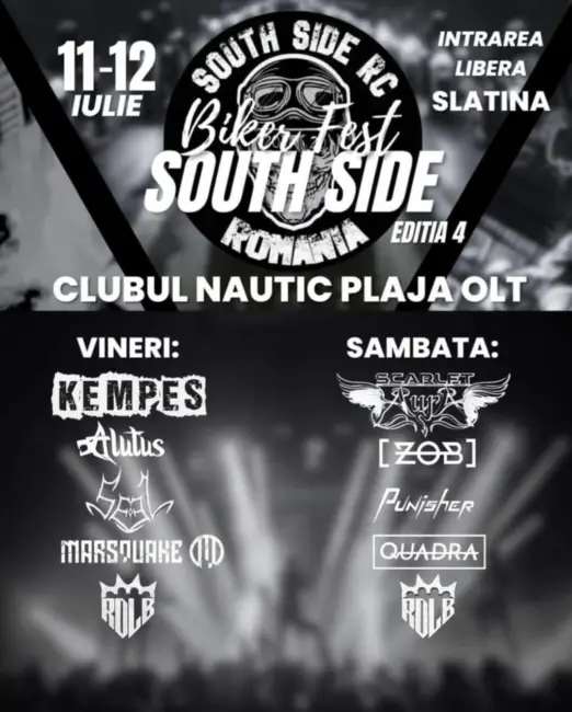 Foto South Side Biker Fest 2025, în perioada 11-12 iulie, la Clubul Nautic şi de Agrement „Plaja Olt”