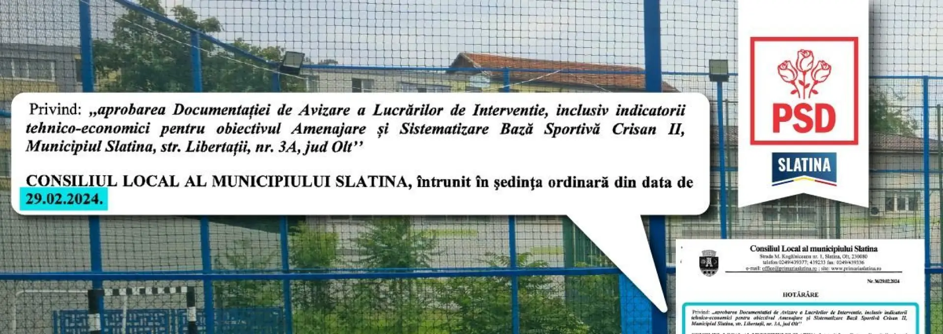 Foto Reabilitarea Bazei Sportive de la Școala Nr. 5, un proiect al administrației PSD! Mario De Mezzo doar taie panglica