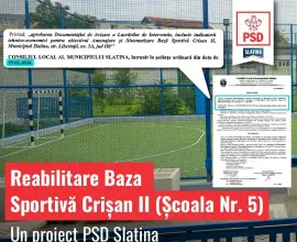 Foto Reabilitarea Bazei Sportive de la Școala Nr. 5, un proiect al administrației PSD! Mario De Mezzo doar taie panglica