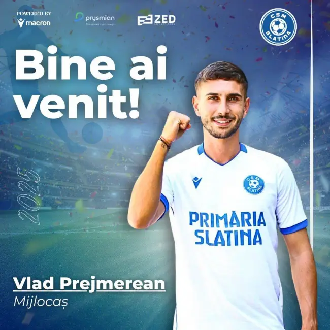Foto CSM Slatina, victorie în cel de-al doilea meci de pregătire al verii. Mijlocaşul Vlad Prejmerean, noua achiziţie a slătinenilor