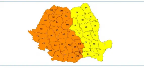 Foto Cod Portocaliu de caniculă, în mare parte din ţară. Temperaturile ajung la 40 de grade