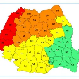 Foto Cod Galben de instabilitate atmosferică, de la ora 15.00, în Olt. Valul de caniculă se menţine