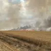 Imagine Incendiu de proporții în Movileni, provocat de un stâlp de electricitate doborât de vânt (FOTO)