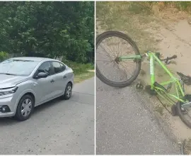 Foto Accident la Bobiceşti: Un biciclist în vârstă de 12 ani a murit după ce a fost acroșat de un autoturism