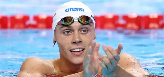 Foto David Popovici, calificat cu al doilea timp în finala la 100 de metri liber de la Mondiale!  Campionul olimpic Pan Zhanle nu a prins finala