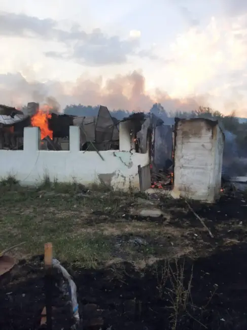 Foto Incendiu violent în Cungrea. Focul de la vegetaţie s-a extins la casele oamenilor