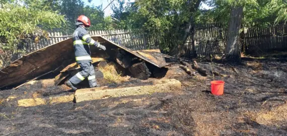 Foto 15 hectare de vegetaţie şi patru gospodării afectate în incendiul din Milcovul din Vale