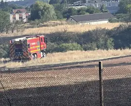 Foto Primarul din Scornicești a luptat cot la cot cu pompierii pentru stingerea unui incendiu de vegetație (VIDEO)